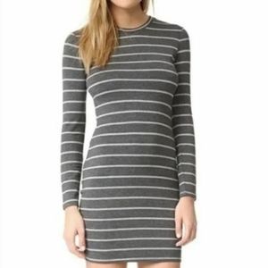 Cupcakes & Cashmere Grey & White Striped Sweater Dress Size Large
